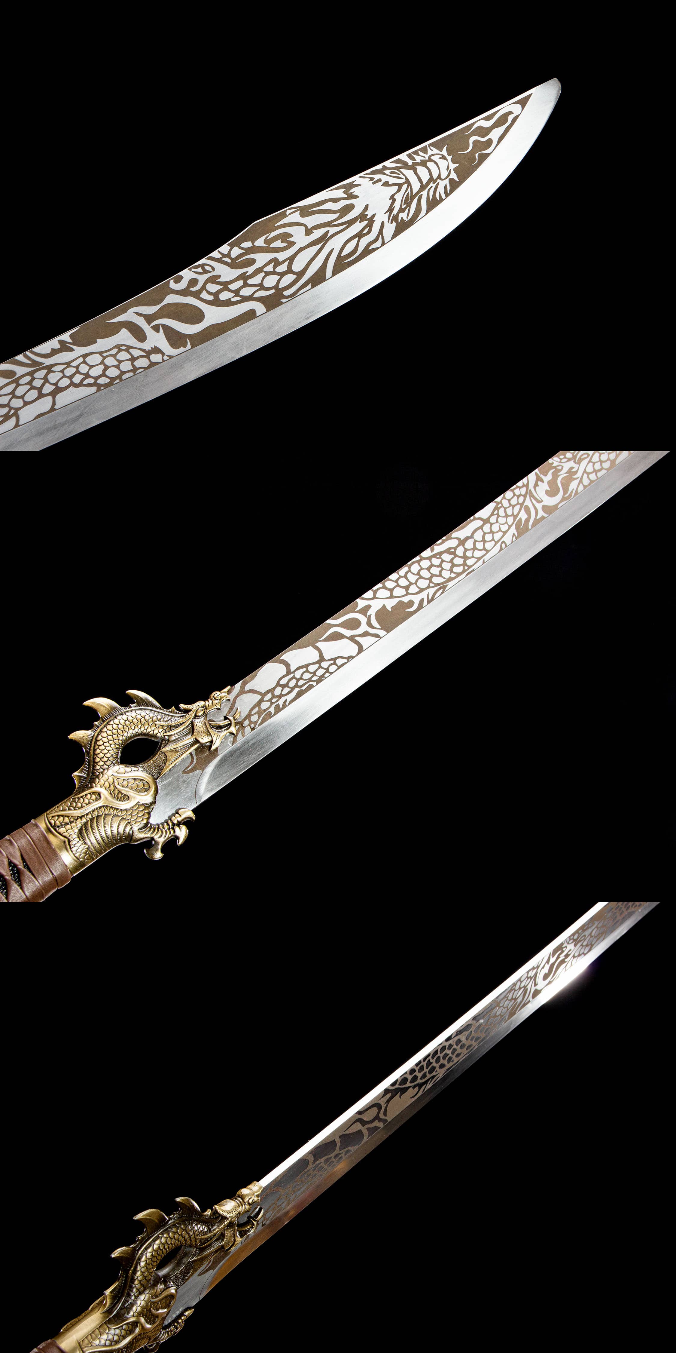 品質が完璧 獣嘴漢剣 日本刀 古兵器 模造刀 - 武具 古兵器 刀装具 銀 